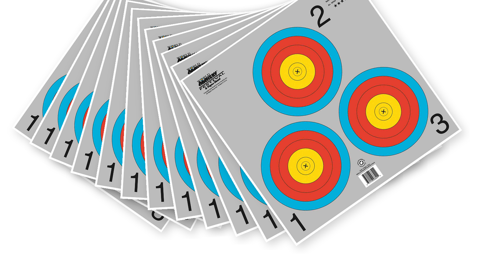 12 Pack of 40cm Three Spot Targets – Hi-Tech Archery