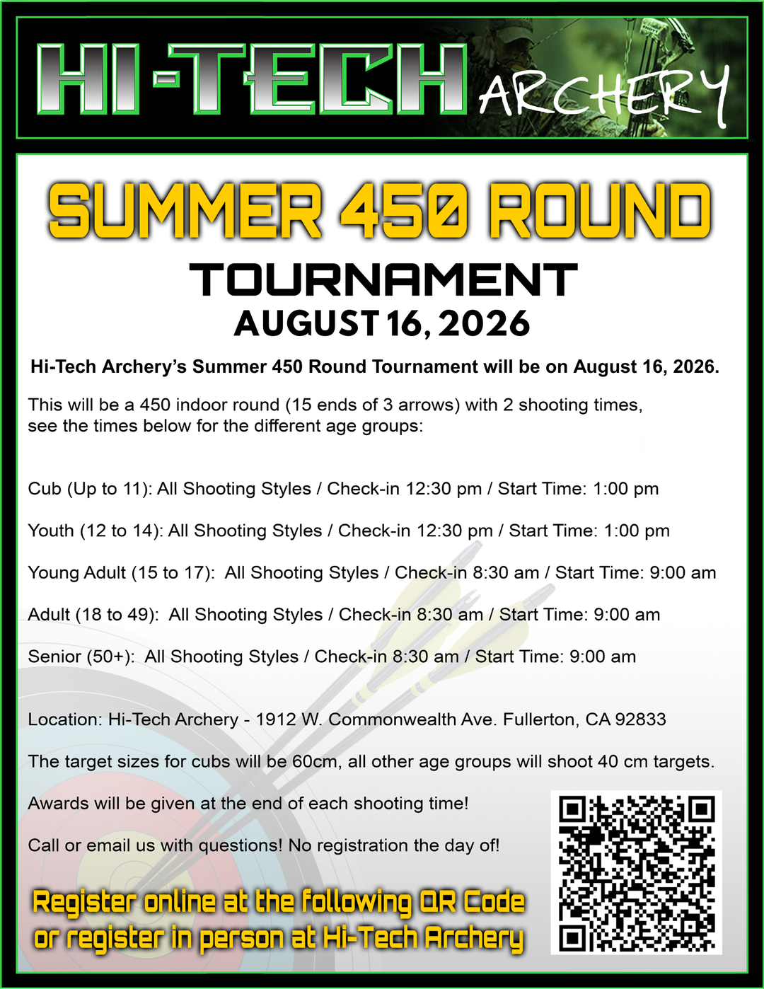 Hi-Tech Archery Summer 450 Round Tournament